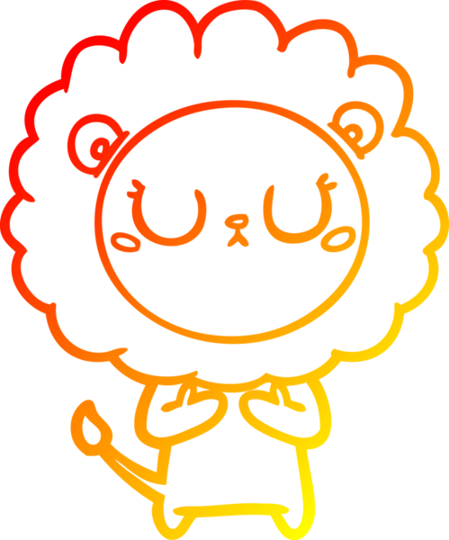 Bir insan tarafından çizilmiş karikatür aslanının sıcak çizgi çizimi