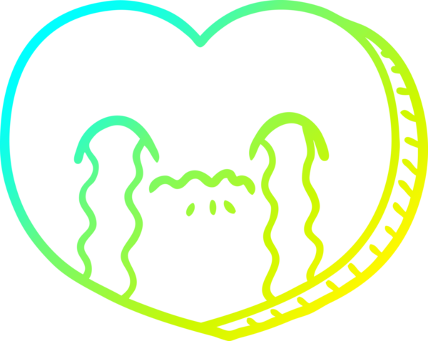 Bir insan tarafından çizilmiş ağlayan aşk dolu bir karikatür çizimi.