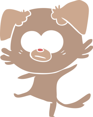 Bir insan tarafından çizilmiş gergin köpek rengi çizgi filmi.