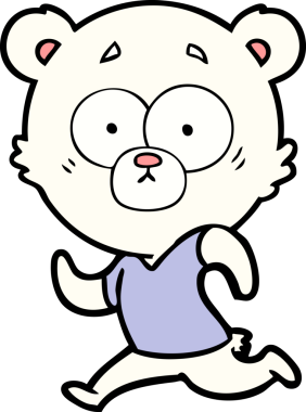 Bir insan tarafından çizilmiş sürpriz kutup ayısı karikatürü