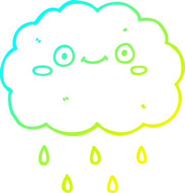 Bir insan tarafından çizilmiş soğuk bir çizgi film bulutunun çizimi.