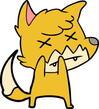 Bir insan tarafından çizilmiş ölü tilki çizgi filmi