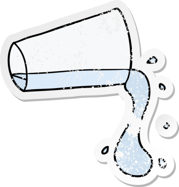 Bir insan tarafından çizilmiş soğuk su içilen karikatür çıkartması.