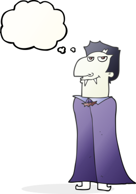 Bir insan tarafından çizilmiş serbest çizim balon karikatür vampiri