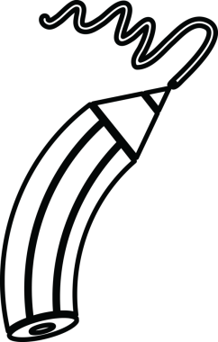 Bir insan tarafından çizilmiş bir çizginin vektör simgesi çizimi