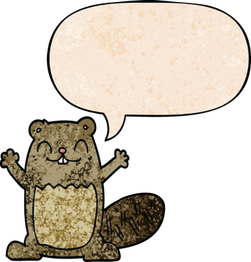 bir insan tarafından çizilmiş geçmişe dönük konuşma baloncuklu çizgi film kunduzu