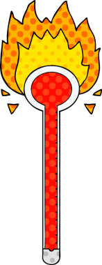 bir insan tarafından çizilmiş karikatür termometresi