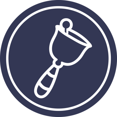 Bir insan tarafından çizilmiş el çanı dairesel simgesi