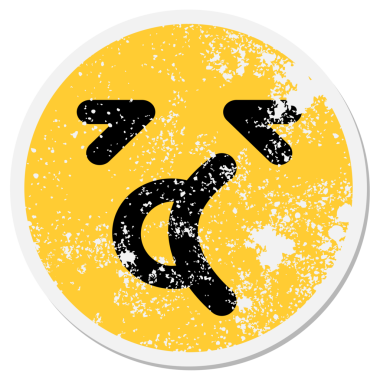 Bir insan tarafından çizilmiş yorgun bir yüz çemberi.