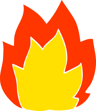 Bir insan tarafından çizilmiş karikatür ateş patlaması.