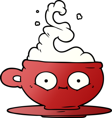 Bir insan tarafından çizilmiş sıcak kahve fincanı.