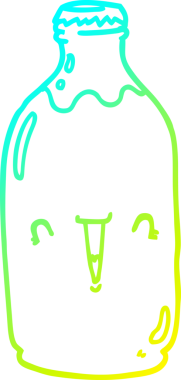 Bir insanın çizdiği süt şişesinin soğuk gradyan çizgisi.