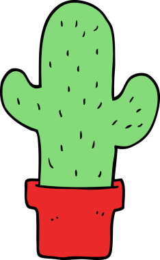 bir insan tarafından çizilmiş karikatür kaktüsü