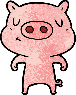 Bir insan tarafından çizilmiş çizgi film içerikli domuz.