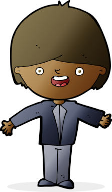 Bir insan tarafından çizilmiş kolları açık mutlu çocuk çizgi filmi.