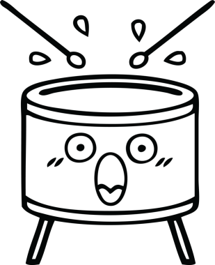 Bir insan tarafından çizilmiş davul çizimi