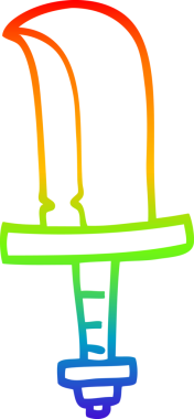 gökkuşağı gradyanı çizimi bir insan tarafından çizilmiş eski bir hançer
