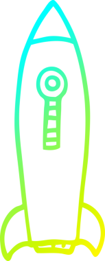 Bir insan tarafından çizilmiş bir uzay roketinin soğuk gradyan çizgisi