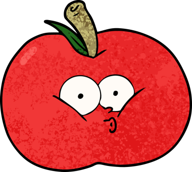 bir insan tarafından çizilmiş elma karikatürü