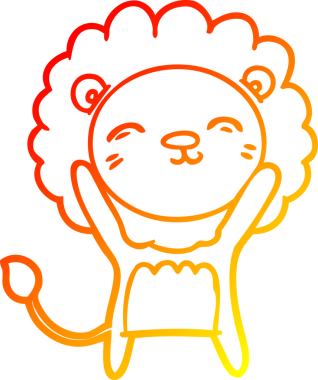 Bir insan tarafından çizilmiş karikatür aslanının sıcak çizgi çizimi