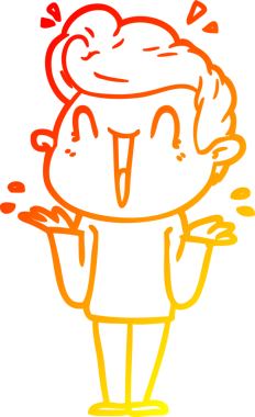 Bir insan tarafından çizilmiş, heyecanlı bir çizgi film çizimi.