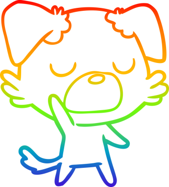 gökkuşağı gradyan çizimi bir insan tarafından çizilmiş bir çizgi köpek