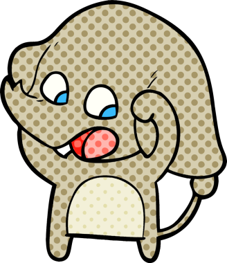 Bir insan tarafından çizilmiş şirin bir fil.