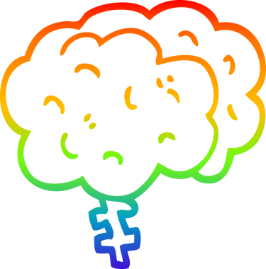 gökkuşağı gradyan çizimi bir insan tarafından çizilmiş bir çizgi beyin