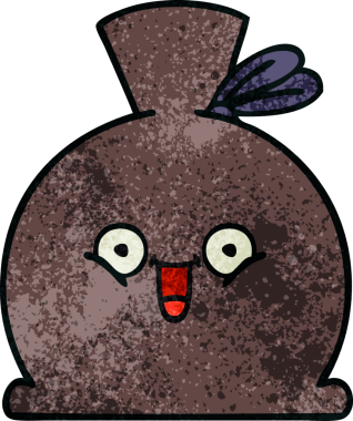 Bir insan tarafından çizilmiş eski grunge desenli bir çuval.