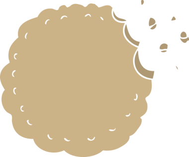 Bir insan tarafından çizilmiş düz renkli çizgi film kurabiyesi