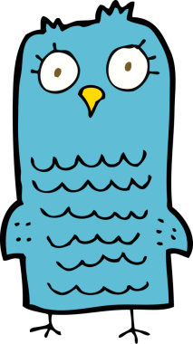 Bir insan tarafından çizilmiş çizgi film kuşu.