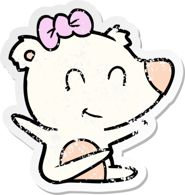 Bir insan tarafından çizilmiş dişi kutup ayısı karikatürü.