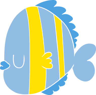 Bir insan tarafından çizilmiş düz renk çizgi film egzotik balığı.