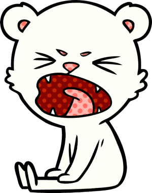 Bir insan tarafından çizilmiş kızgın kutup ayısı çizgi filmi.