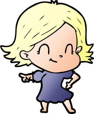 Bir insan tarafından çizilmiş karikatür dostu kız.