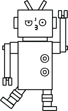 Bir insan tarafından çizilmiş robot çizimi
