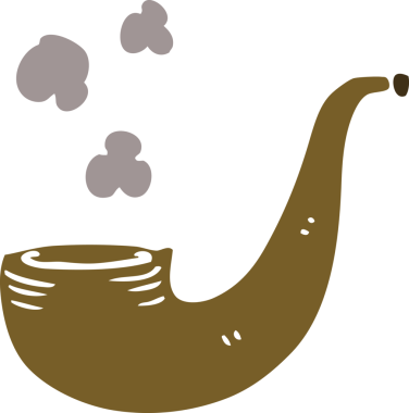 Bir insan tarafından çizilmiş sigara piposu.