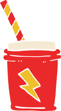 Çizgi film karalaması. Bir insan tarafından çizilen içeceği çıkar.