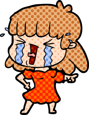 Bir insan tarafından çizilmiş karikatür kadın.