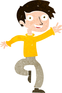 Bir insan tarafından çizilmiş heyecanlı bir çocuk.