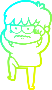 Bir insan tarafından çizilmiş soğuk gradyan çizgi film karakteri.