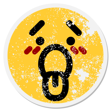 Bir insan tarafından çizilmiş yorgun, soluk soluğa, dairesel bir etiket.