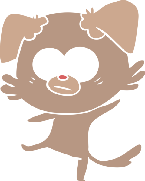 Bir insan tarafından çizilmiş gergin köpek rengi çizgi filmi.