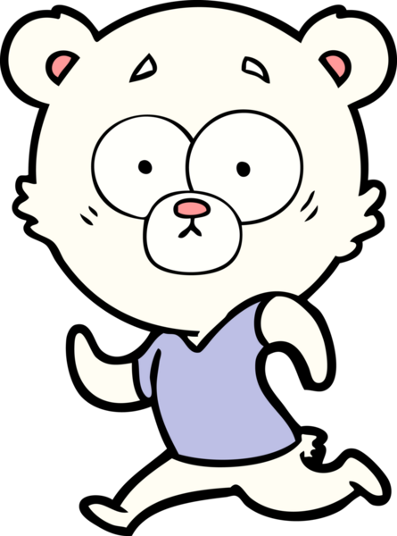 Bir insan tarafından çizilmiş sürpriz kutup ayısı karikatürü