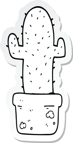 Bir insan tarafından çizilmiş bir kaktüsün çıkartması.
