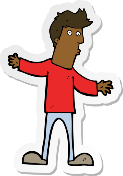 Bir insan tarafından çizilmiş garip bir adamın çıkartması.