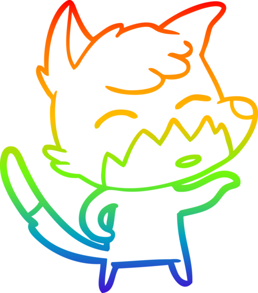 gökkuşağı gradyanı çizimi bir insan tarafından çizilmiş tilki çizgi filmi