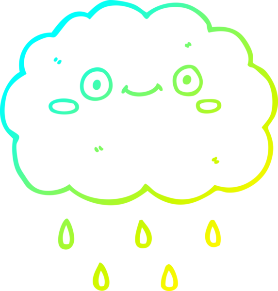 Bir insan tarafından çizilmiş soğuk bir çizgi film bulutunun çizimi.