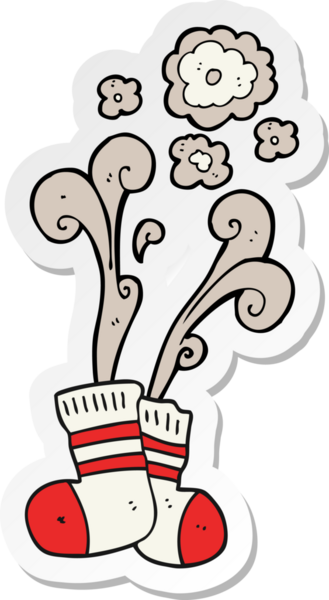 Bir insan tarafından çizilmiş kokuşmuş eski çoraplar.