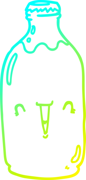 Bir insanın çizdiği süt şişesinin soğuk gradyan çizgisi.